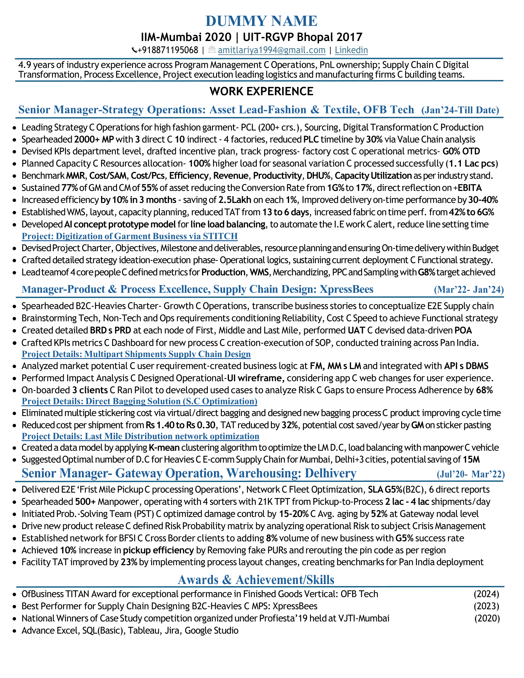 Executive template preview