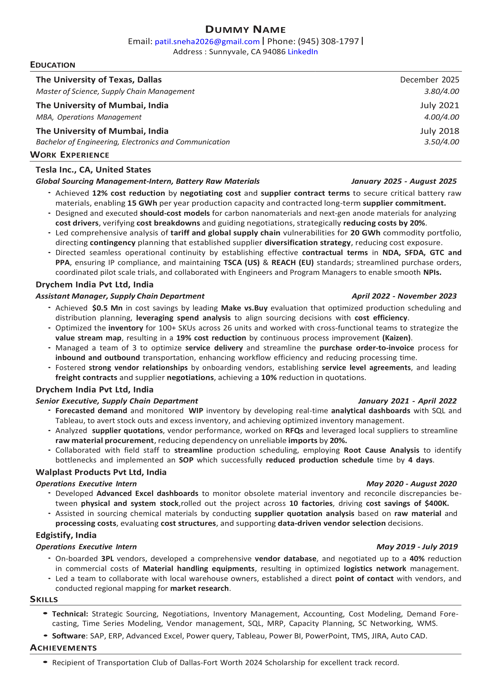 Modern template preview