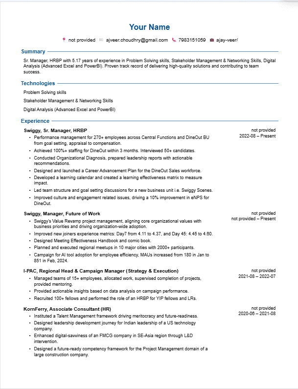 RenderCV template preview